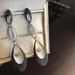 Macy’s Diamond Drop Earrings (2 ct t.w.) 14K Gold Black and White